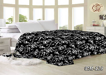 Плед з флису Котики на чорному (PM-128)