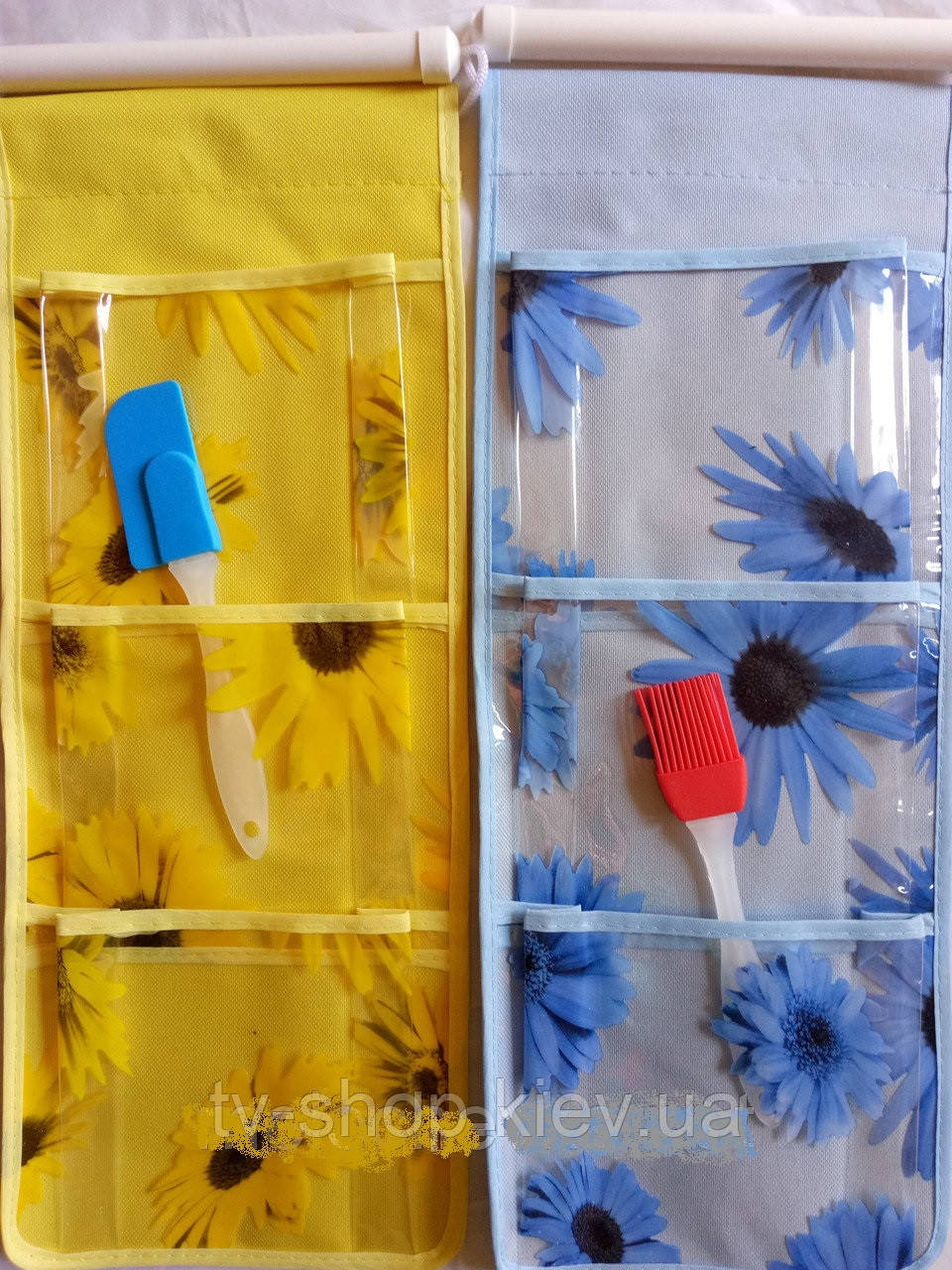Органайзер підвісний з кишенями Квіти (3 кишені), фото 1