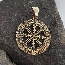Шолом жаху, Агісхьяльм в рунічному колі Футарку Кулон амулет, фото 3