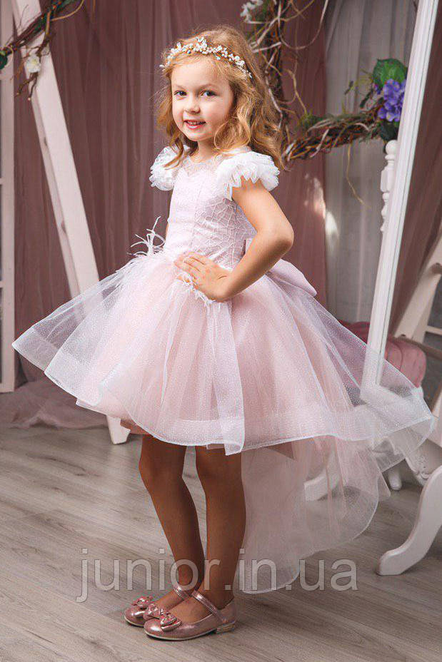 Ошатне бальне плаття коротке зі шлейфом "Рапунцель", фото 1