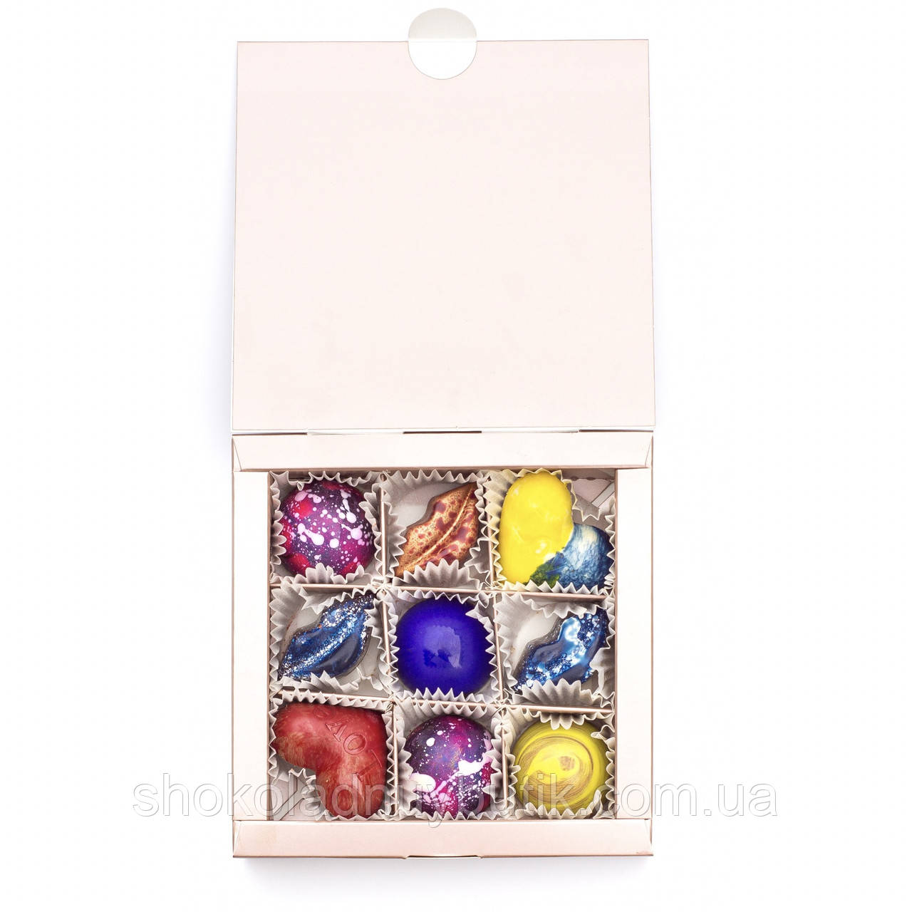 Подарок корпоративный Шоколадные конфеты ручной работы *Коробка металлик на 9шт.* - фото 3 - id-p1066122465