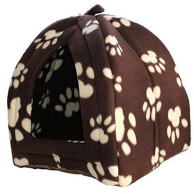 М'який будиночок для собак і кішок 35х35х40 см Pet Hut Білий 182635 Коричневий