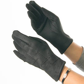 Оптом жіночі рукавички зі штучної замші з візерунками № 19-1-51-3