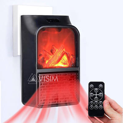 Портативний мініобігрівник каміна з пультом Flame Heater 500 Вт Чорний 152668