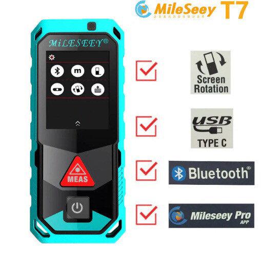 Лазерна рулетка Mileseey P7 80 м рівень кутомір камера IP65, фото 1