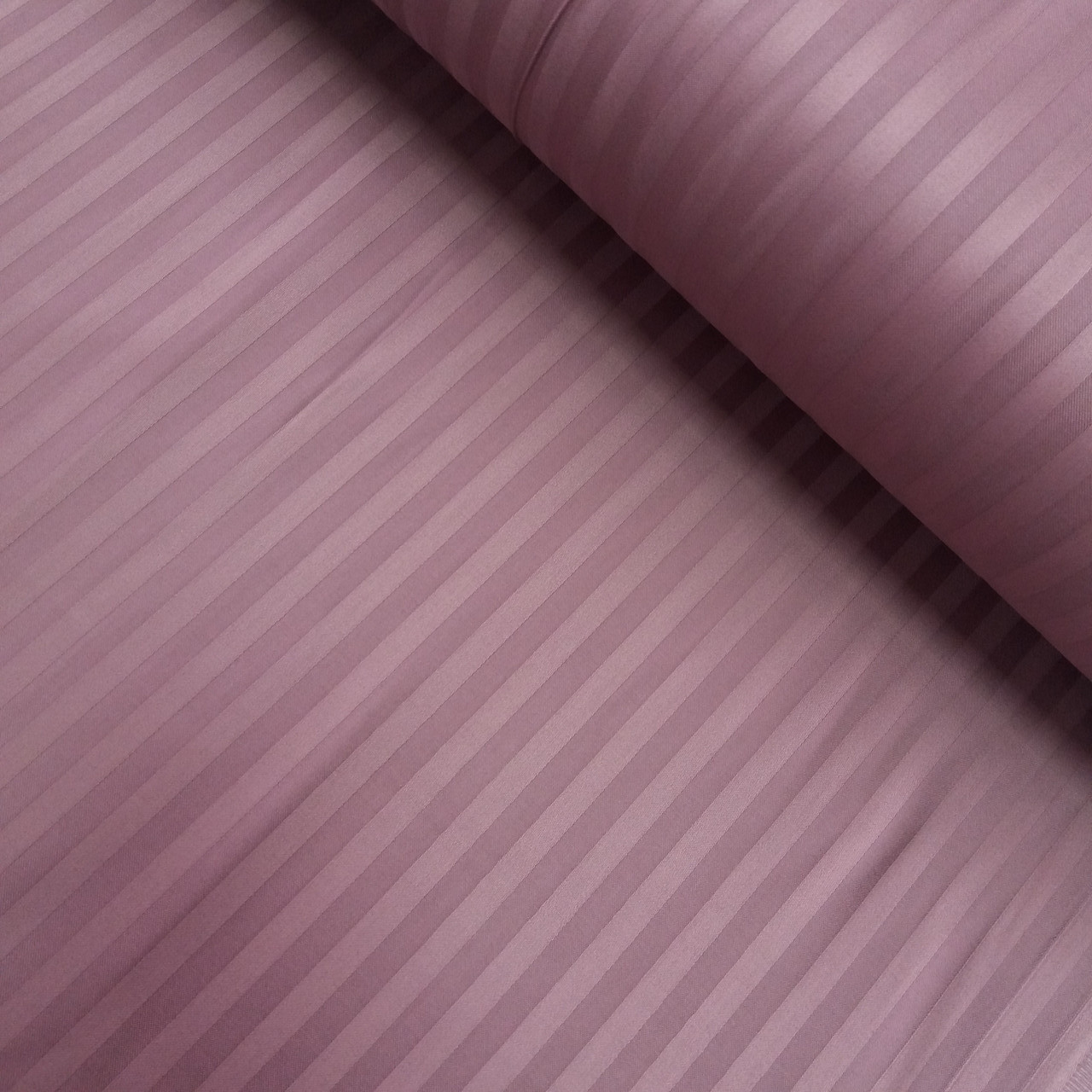Сатин Люкс страйп темно-бузковий з смужкою 1,1 см, ширина 240 см, фото 1