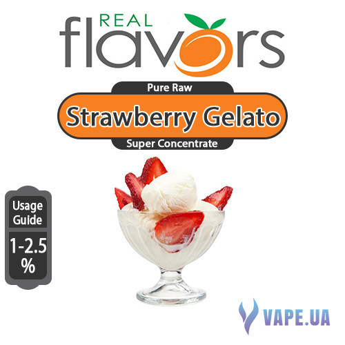 Ароматизатор Real Flavors Super Concentrate Strawberry Gelato (Полуничне морозиво), 10 мл