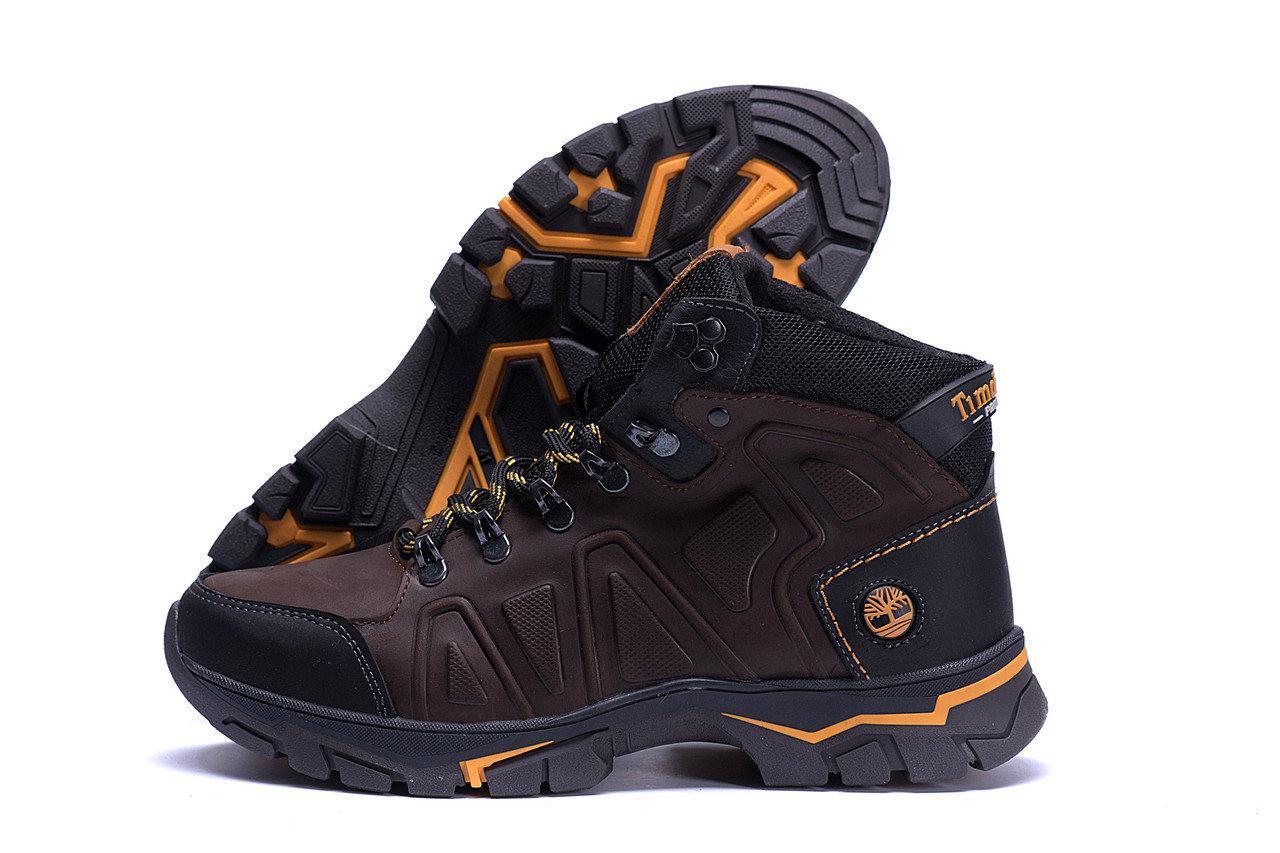 Чоловічі зимові шкіряні черевики Timberland Chocolate коричневі