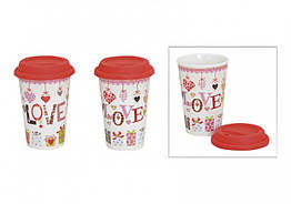 Термокружка "Mug to go love" червона, біла