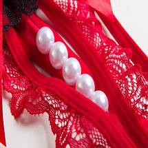 Жіночі стрінги з перлами Karmen з прорізом, фото 3