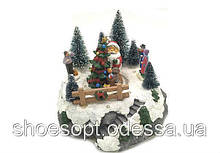 Новогодняя музыкальная миниатюра Дед Мороз и елка вращающаяся