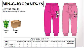 Штани спортивні для дівчаток опт, Disney, розміри 98-128 , арт. Min-g-jogpants-75