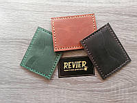 Мужской картхолдер под автодокументы, для карточек и денег из натуральной кожи ручной работы Revier