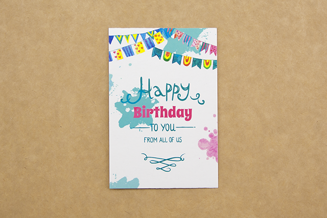 Міні-листівка 010. 95*65 мм "Happy birthday"