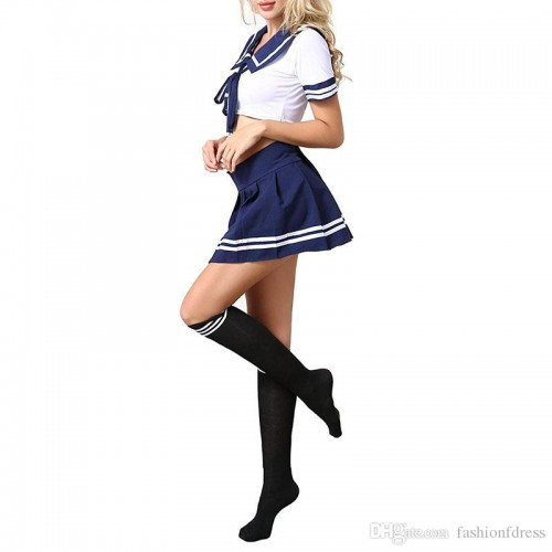 Сексуальний костюм студентки Mishel еротична форма школярки синя