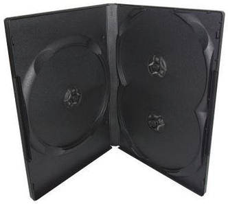 DVD box/3 black 14mm глянець