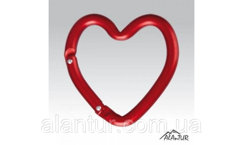 Карабін Munkees Heart Red з алюмінію - Тактичний дюралевий карабін, фото 1