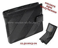 Мужской новый стильный кожаный кошелек портмоне гаманець PILUSI 1998