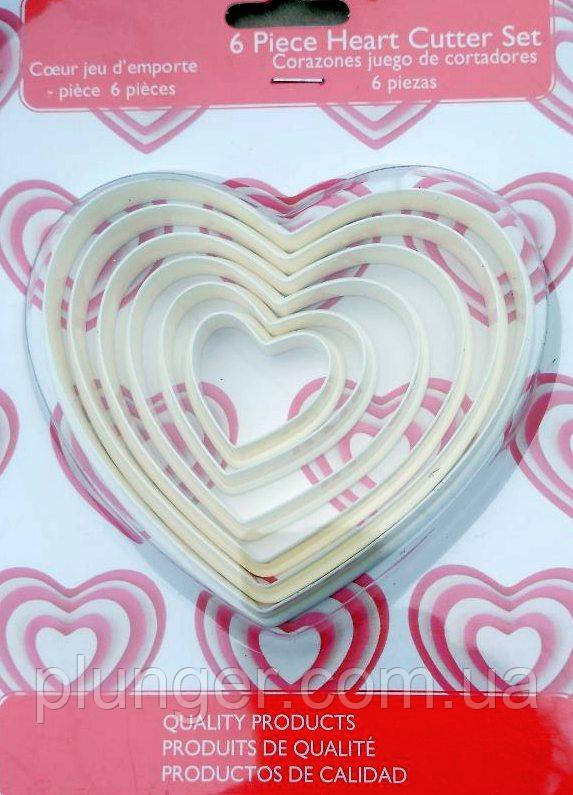 Набір вирубок для мастики, тіста Серця, фото 1
