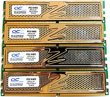 Комплект игровой оперативной памяти OCZ Platinum DDR2 8Gb (4*2Gb) 800MHz PC2 6400U CL5 (OCZ2P8004GK) Б/У