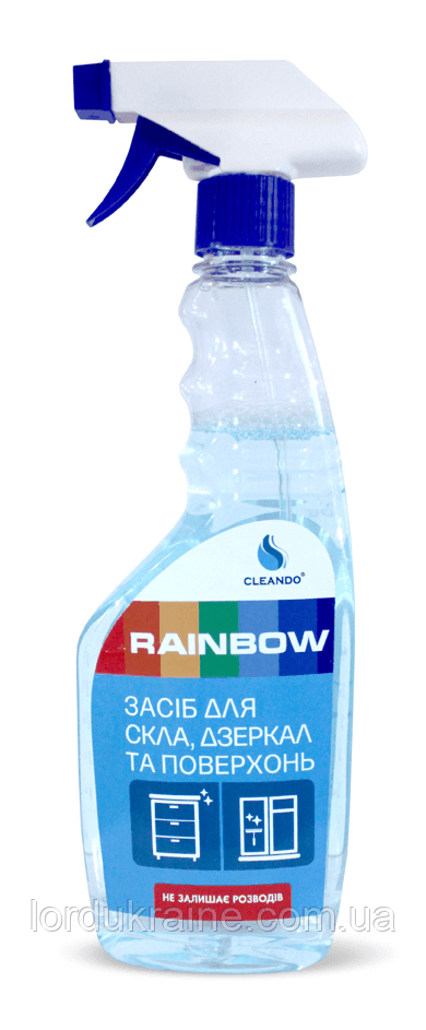 Засіб для скла, дзеркал і водостійких поверхонь RAINBOW (500 мл.) Cleando