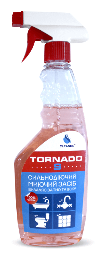 Кислотний засіб для видалення накипу, іржі та цвілі TORNADO — S (500 мл.) Cleando