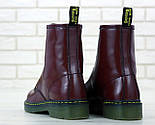 Жіночі зимові черевики Dr. Martens 1460 Bordo ТЕРМО без хутра 36-40рр. Реальне фото. Мартінси чоботи, фото 7
