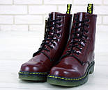 Жіночі зимові черевики Dr. Martens 1460 Bordo ТЕРМО без хутра 36-40рр. Реальне фото. Мартінси чоботи, фото 10