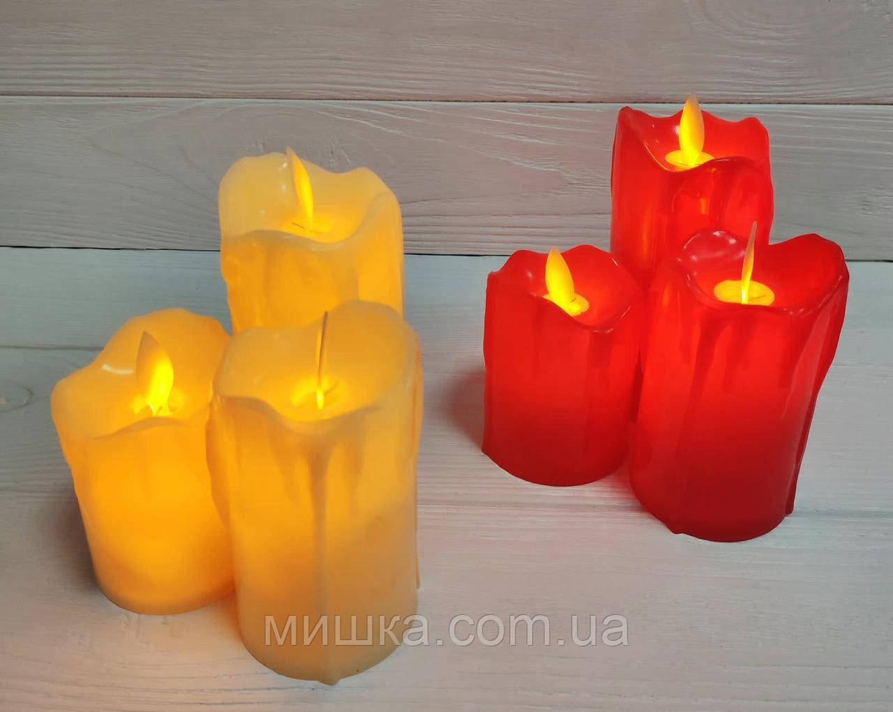 LED-свічки з імітацією живого полум'я, червоний колір, ефект вітру!, фото 1