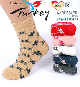 Вовняні шкарпетки жіночі махрові ароматизовані Kardesler BS0994-5. В упаковці 12 пар. Туреччина.