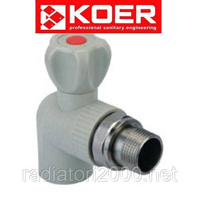 Koer кран радіаторний кутовий 20*1/2 Н