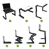 Столик для ноутбука з охолодженням Laptop Table T8 трансформер, фото 4