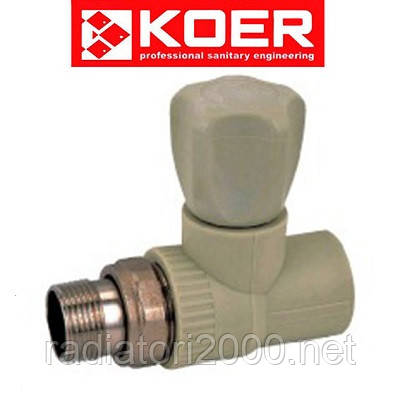 Koer кран радіаторний прямий вентильний 20*1/2 Н