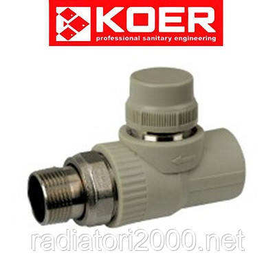 Koer кран радіаторний прямий термостатичний 20*1/2 Н