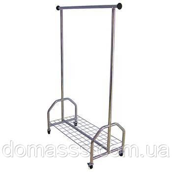Вішалка для важкого одягу на колесах навантаження до 60кг (120х50х180см), фото 1