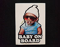 Наклейка на автомобиль Baby on board, цветная (h=120 мм, l=85 мм)