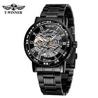 Winner 8012 Diamonds Automatic Black-Silver