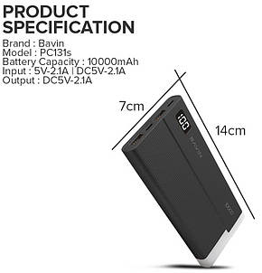 УМБ Power Bank BAVIN PC-131S 10000mAh, фото 3