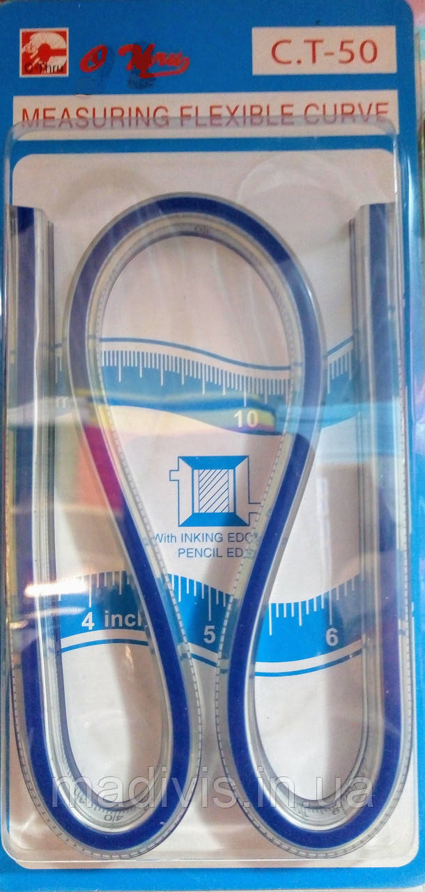 Лекало лінійка гнучка 50 см. C.T-50, фото 1