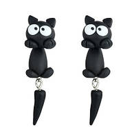 Дитячі сережки "Коті" - довжина 5см, полімерна глина