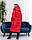 Пальто пуховик ковдра зима OVERSIZE з капюшоном арт. 521 червоний, фото 4