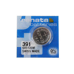 Годинникова батарейка 391 / SR 1120W / AG8 Renata Silver Oxide (1.55v) 1шт.