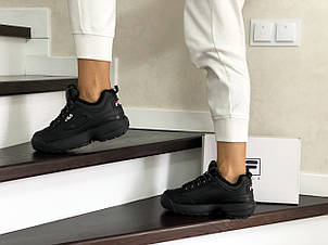 Модні жіночі зимові кросівки Fila,чорні 36,37 р, фото 2