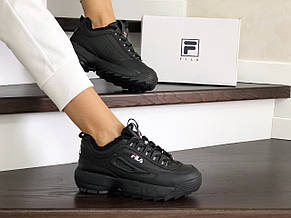 Модні жіночі зимові кросівки Fila,чорні 36,37 р, фото 3