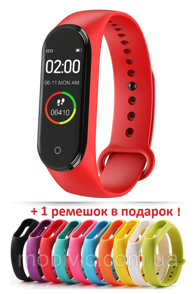 Фітнес-браслет Smart Bracelet M4 (red) + 1 РЕМЕШОК - Захист IP67