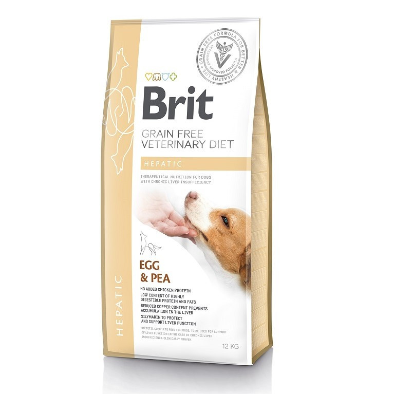 Brit Veterinary Diet Dog Grain Free Hepatic 12кг - беззернова дієта при печінковій недостатності