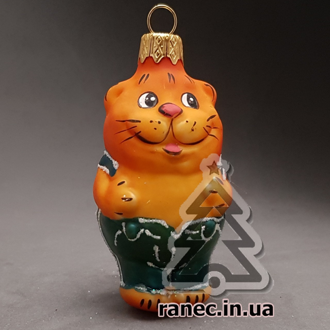 Скляна ялинкова іграшка Кіт Товстопузий з мультфільму про папугу Кешу ЛВ 1999