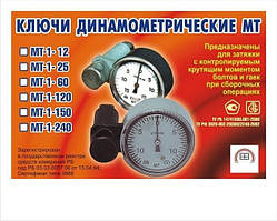 Ключ динамометрический (моментный) МТ-1-240 (20-250 н*м)