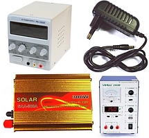 06-00. Блоки живлення, Лабораторні блоки живлення, Інвертори, Батарейки