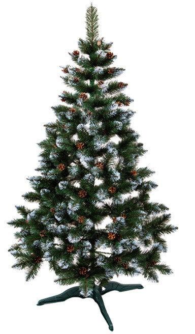Штучна ялинка 2,0 метра з шишками "кінчик гілки в снігу" на підставці, фото 1